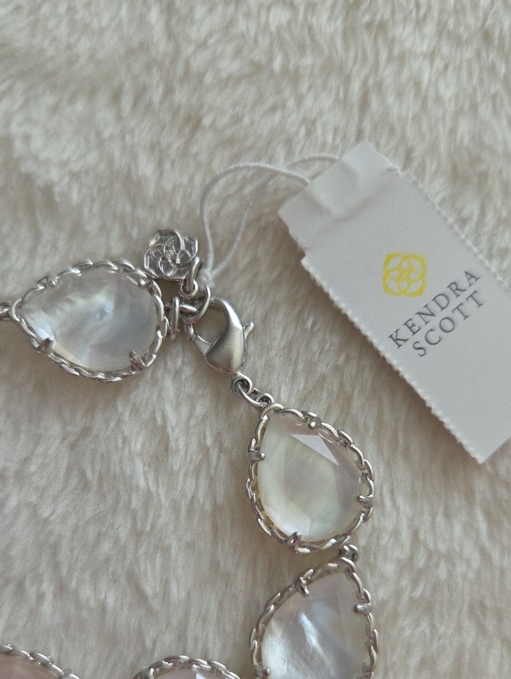 Kendra Scott Silver Mother of Pearl KENZIE BRACELET New NWT - Picture 5 of 9